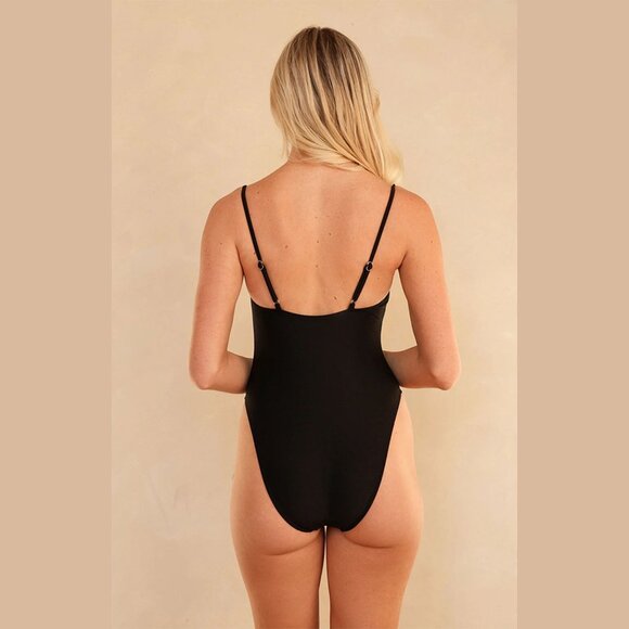 New! Dippin' Daisy's Black Darling One Piece Swimsuit Size Medium 2586 - Picture 4 of 12